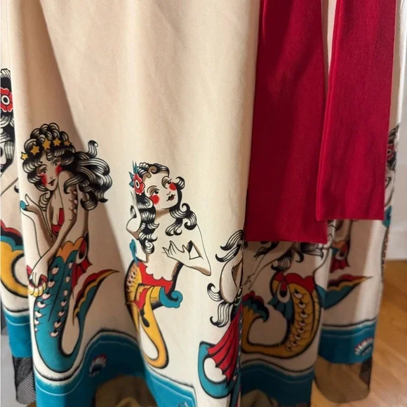 Sourpuss Mermaid Tattoo Border Pinup Party Dress - Picture 1 of 6